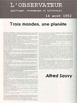 Un article de L'Observateur intitulé « Trois mondes, une planète ».